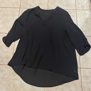 New Directions sheer black blouse